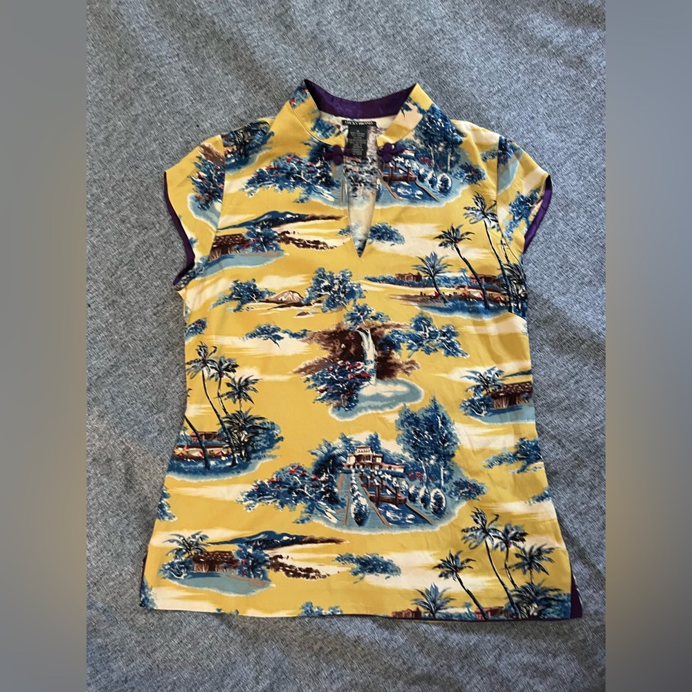 Lucky Brand Mandarin Collar Top